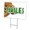 Signmission Tamales Yard Sign & Stake outdoor plastic coroplast window, C-2436 Tamales C-2436 Tamales - alternate 1